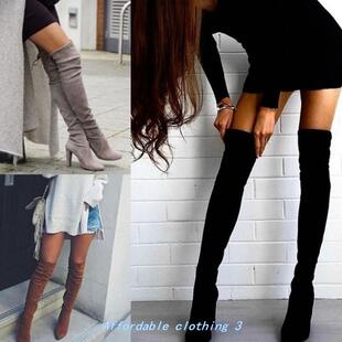 women winter fashion long boots for ladies thick heels shoes