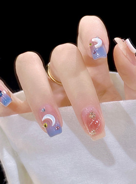 月影糖果穿戴甲月亮指甲贴片温柔美甲片爱心假指甲美甲贴片成品甲