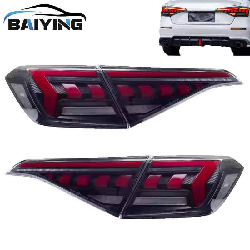 适用于本田11代思域 21-23尾灯透明红流光转向0377D-BWB跨境