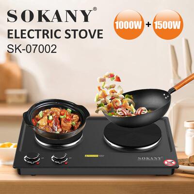 外贸SOKANY07002电磁炉调温电热炉双炉烹饪炉电炉ELECTRIC STOVE