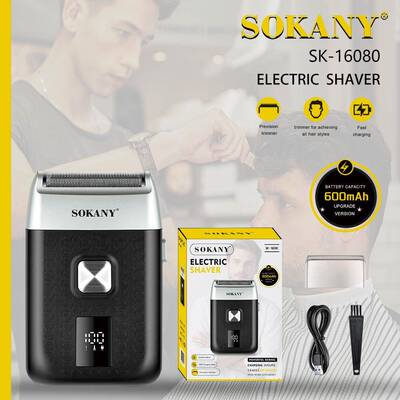 外贸SOKANY16080剃须刀家用专业刮胡刀不锈钢充电ELECTIRC SHAVER