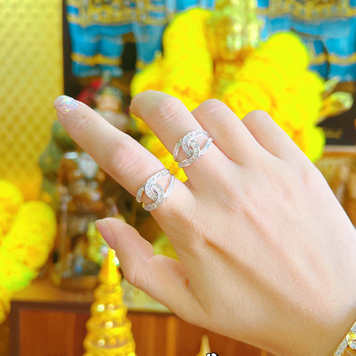 图泰缘手链新款上市泰牌龙婆禹2561年环环相扣纯银戒指纯银手镯