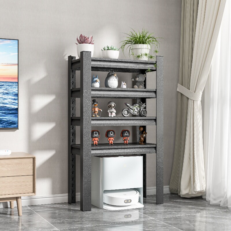 扫地机器人置物架家用多功能落地下空饮水机垃圾桶上方铁艺收纳层