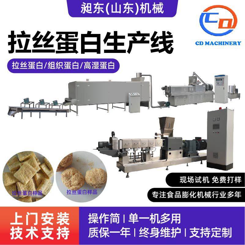 大豆球状蛋白加工设备 商用植物拉丝蛋白机械 片状拉丝蛋白生产线