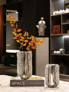 饰品 轻奢简约透明水晶花瓶创意客厅玄关餐桌轻奢高级感家居插花装