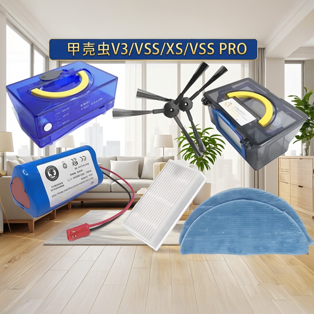 适配科沃斯ILIFE扫地机边刷过滤网甲壳虫V3 V5 V5S抹布智意配件