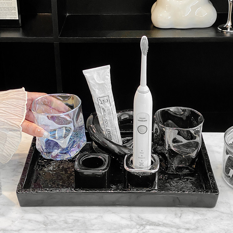 轻奢洗漱组合浴室情侣牙杯家庭套装高颜值酒店卫生间漱口杯置物架,收纳整理,整理架/置物架/收纳架,淘宝优惠券,粉丝福利购,淘宝优惠卷
