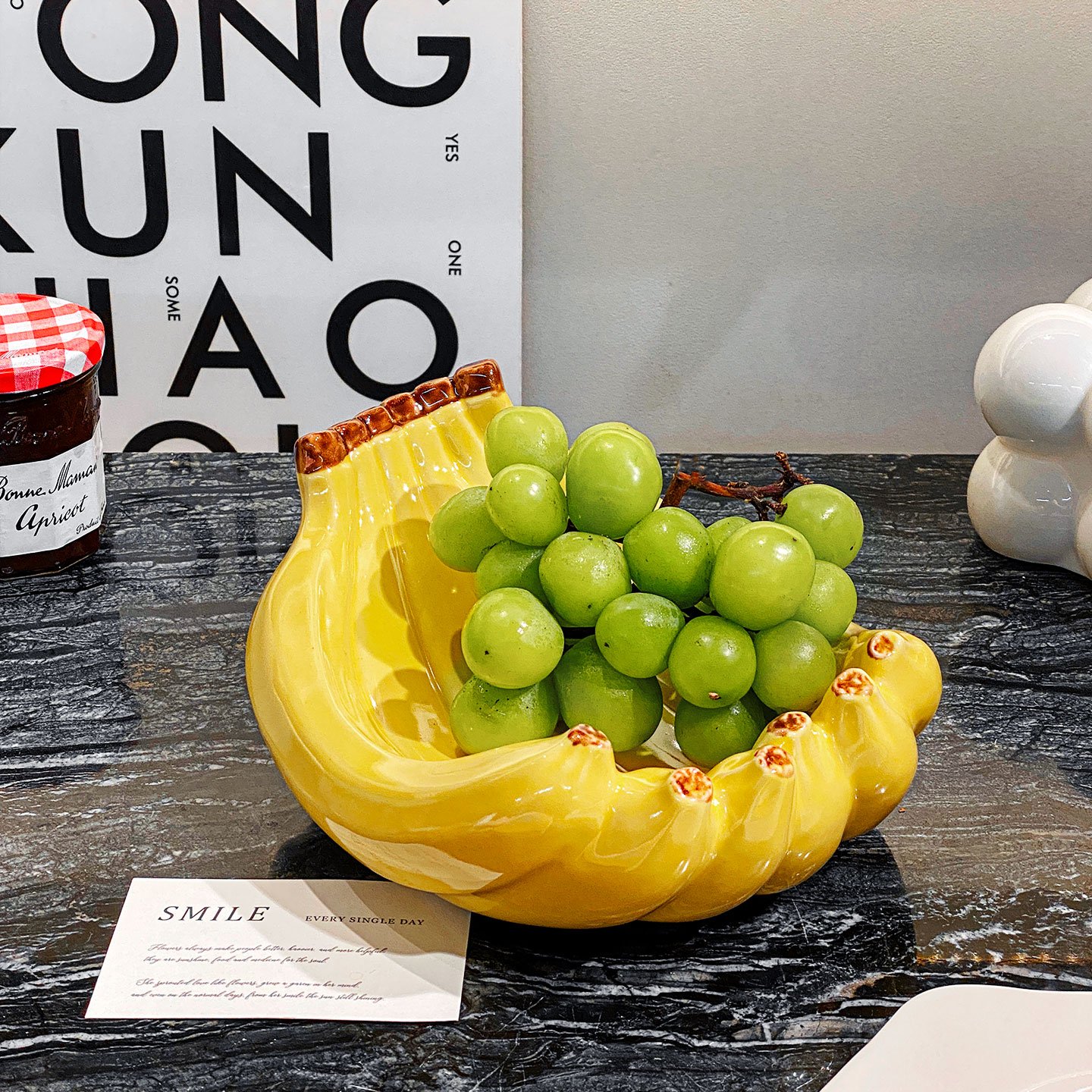 可爱陶瓷果盘客厅餐桌零食干果摆放盆创意高档家用茶几待客水果盘