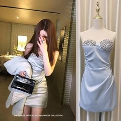 THE HANDLE 贵奢晚宴 限量 手工钉珠裙钻礼服裙短款女连衣裙