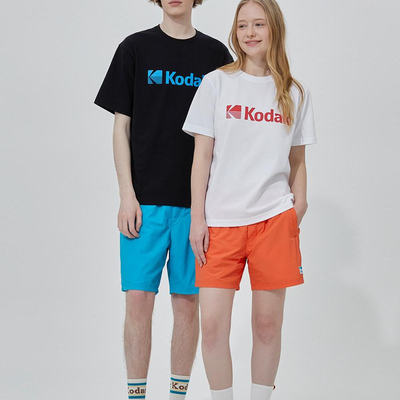Kodak柯达新款纯棉上衣百搭圆领短袖T恤男女同款