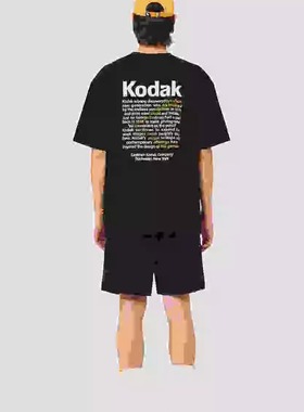 Kodak柯达新款潮牌纯棉圆领短袖T恤时尚百搭服装