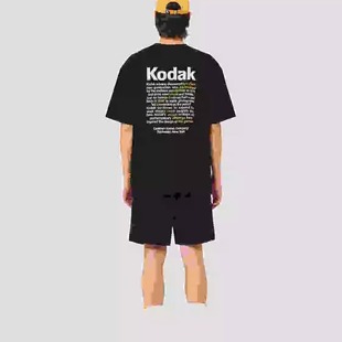 Kodak柯达新款潮牌纯棉圆领短袖T恤时尚百搭服装