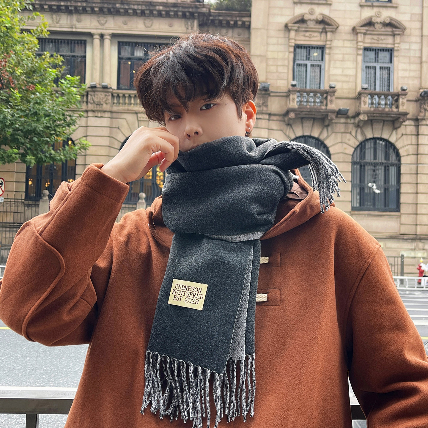 韩版围巾男款秋冬季加厚保暖百搭针织毛线围脖男学生送男朋友礼物