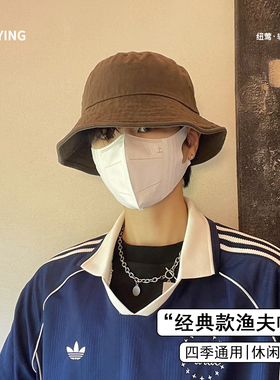 户外休闲百搭纯色大头围渔夫帽子