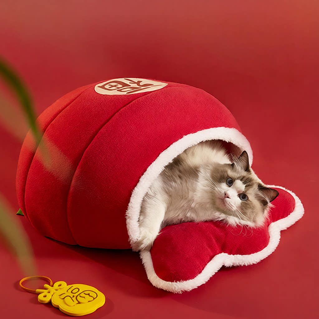 新年款秋冬加厚猫咪睡袋狗窝福袋