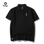 男短袖 宽松黑色半袖 t恤潮牌休闲大码 胖子翻领新款 男装 高端polo衫