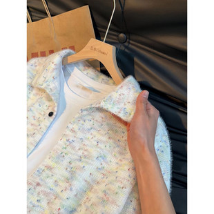 cleanfit小香风彩色长袖衬衫男款春季美式复古衬衣高级感针织外套