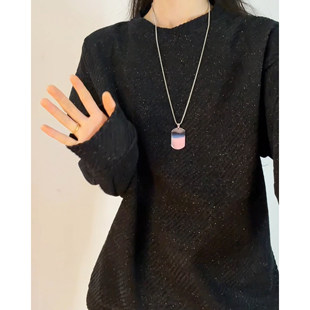 黑色小香风雪尼尔卫衣男款加厚秋冬无帽内搭长袖t恤加绒保暖上衣