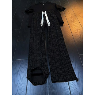 美式复古抽绳格子卫裤男款春季嘻哈扎染裤子vintage运动休闲长裤