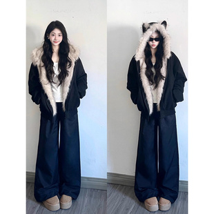 座山雕棉衣棉服男女2025新款冬季派克服小个子棉袄加绒加厚外套潮