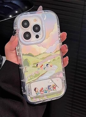 春游小新适用小米15手机壳红米k80新款turbo4羽纱泡芙k70/k60/k50至尊版note14/13/12/11超火k40情侣civi4pro