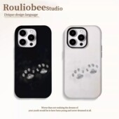 ins简约脚印适用vivox200手机壳iQOOneo10新款 s18硬s17pro y76s潮牌s19 s20菲林x100 x90s二合一y200i情侣y77