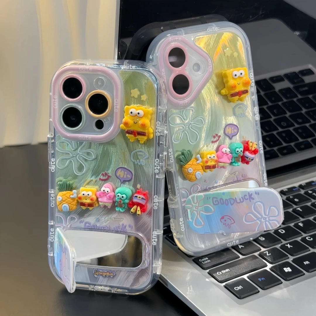 海底好朋友公仔支架适用苹果16promax手机壳iPhone15华为pura80新款vivos30红米k80至尊版reno14情侣civi5pro