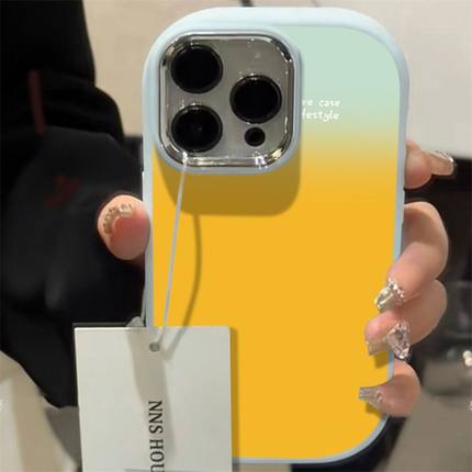 晕染橙绿适用红米turbo3手机壳k70/k60新款k50至尊版小米14晕染note13/12turbo小众k40s情侣k30/civi4pro防摔