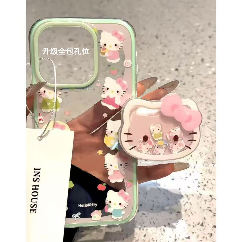 卡通Kitty支架适用苹果16手机壳