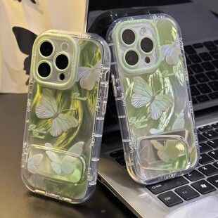 春夏晕染蝴蝶适用苹果16promax手机壳华为nova13新款mate70羽纱vivox200小众OPPOreno13荣耀300小米15pro防摔