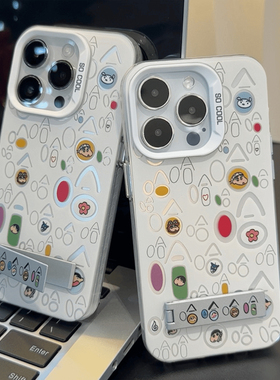 彩色哈哈小新适用OPPOreno12手机壳A97/A96/A58新款k12/k11彩银reno10/9/8/7/6卡通a2情侣A1活力版a3pro超火