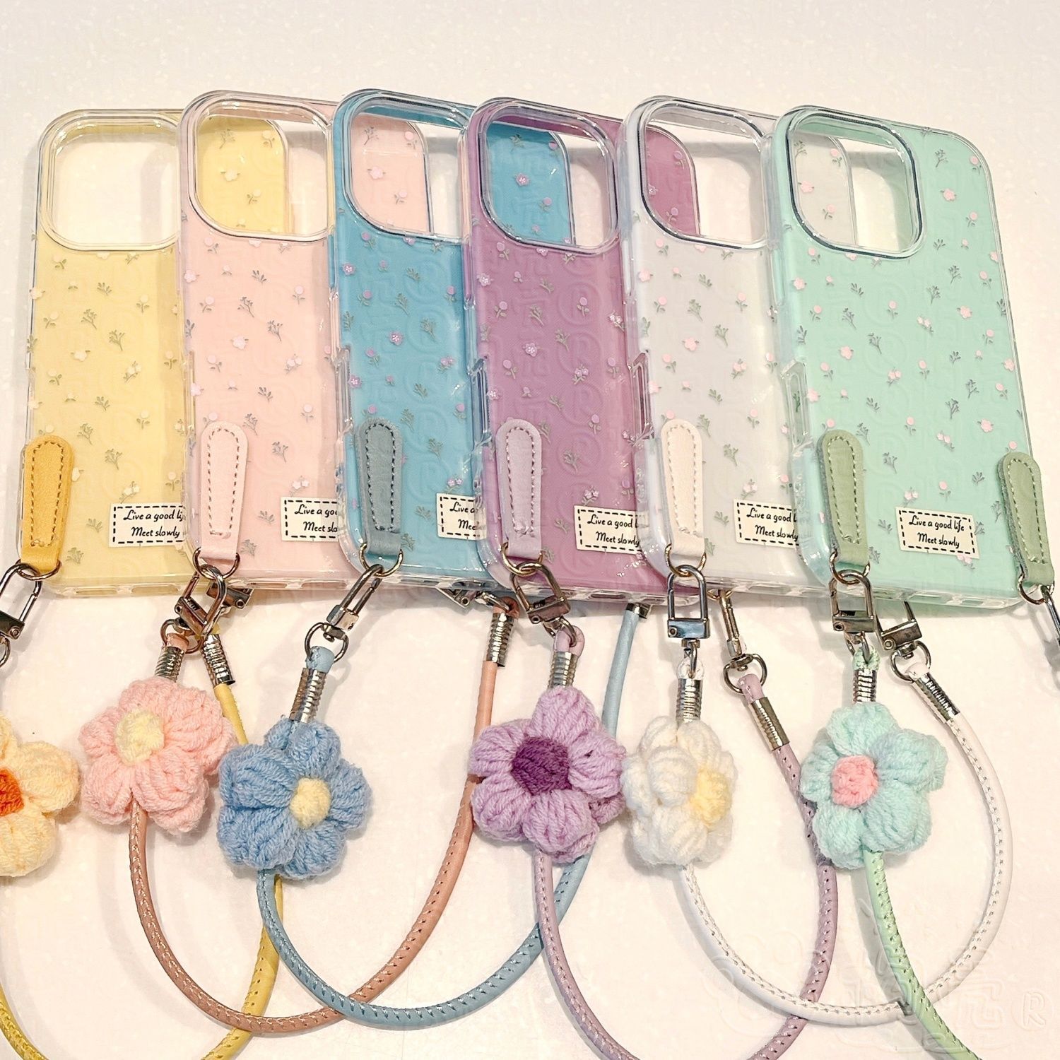 多巴胺小碎花手绳适用苹果16promax手机壳iPhone15/14/13新款华为mate70小清新vivos20女OPPOreno13小米15pro