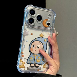 仿针织星星人适用苹果17手机壳iPhone16Promax新款vivo华为pura80四角气囊s30透明OPPOreno14卡通女mate70pro