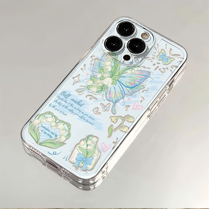 铃兰蝴蝶适用vivox100手机壳