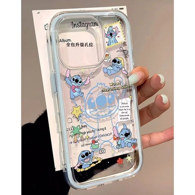 线条史迪仔适用苹果16手机壳