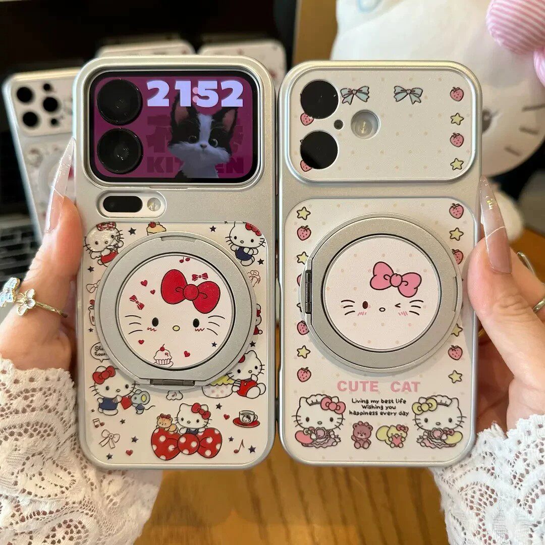 蝴蝶结猫咪旋转支架适用苹果17手机壳iPhone16/15/14promax新款华为pura90电镀reno15秒变视窗vivox300小米17