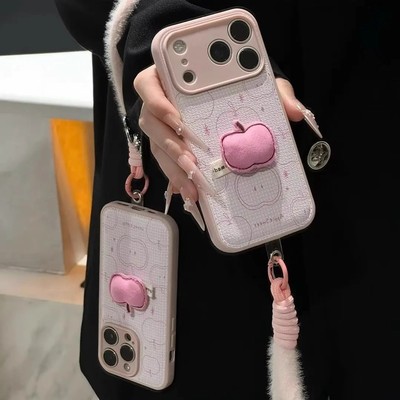 布艺苹果公仔适用苹果17手机壳