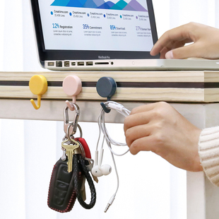 简约圆形强力挂钩无痕结实不掉粘钩 20个超值装