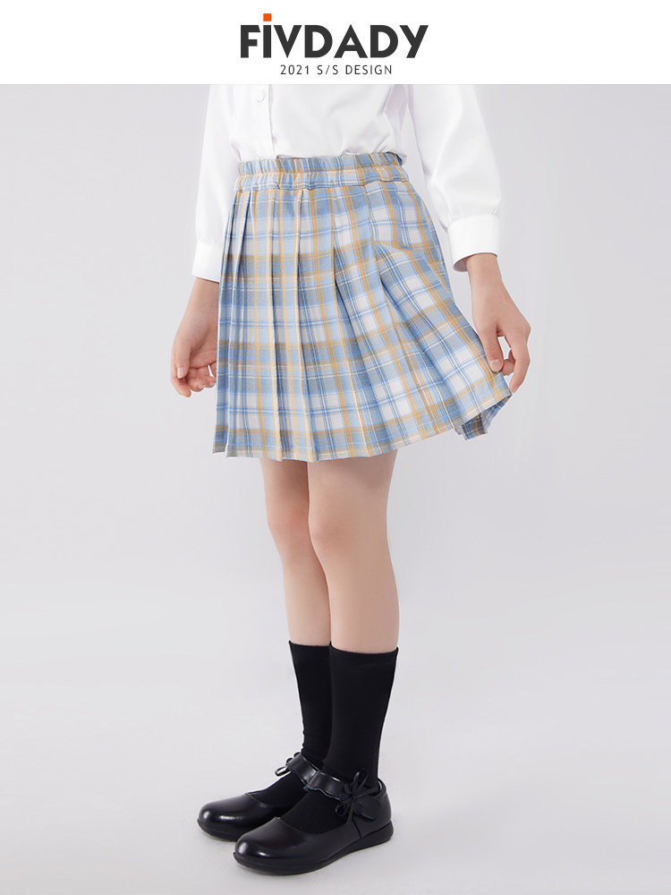 Girl JK uniform middle school uniform elementary school school uniform performance service children's pleated skirt skirt grid skirt