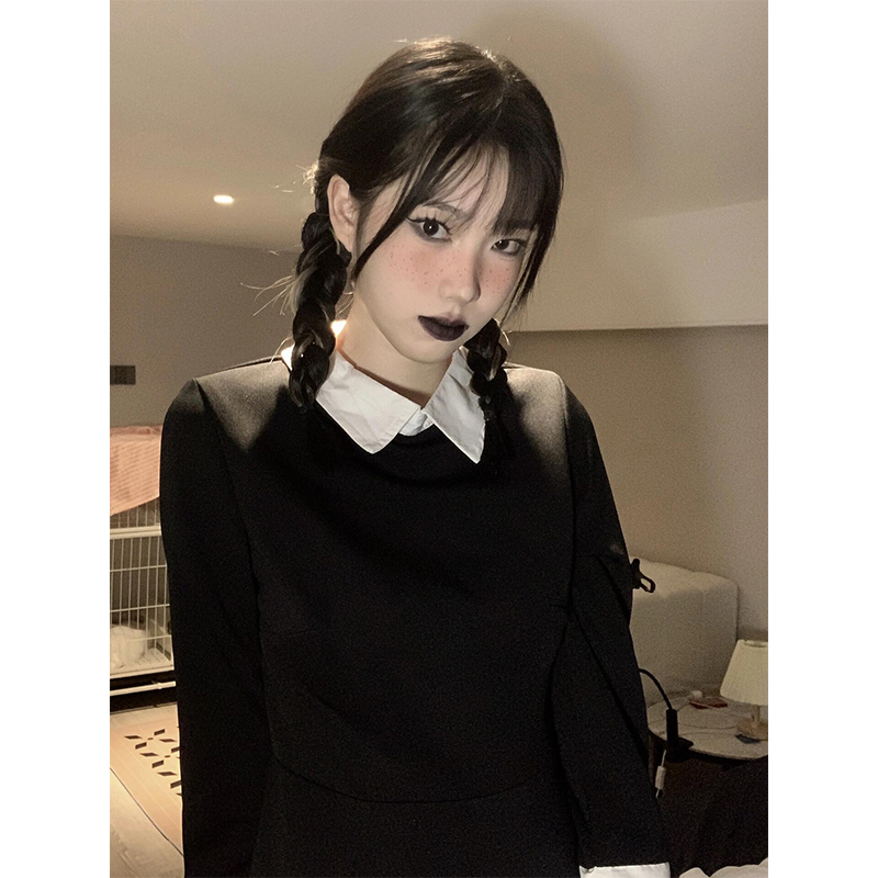 亚当斯一家cos服纱裙星期三黑色