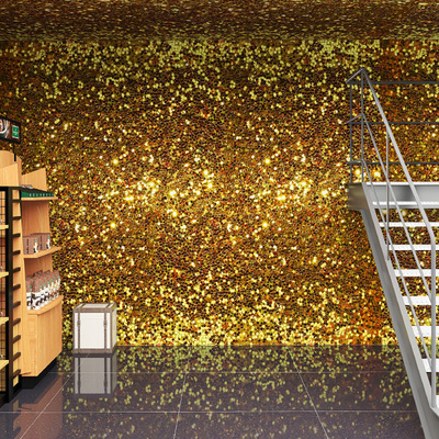 3D金色亮片歌厅KTV酒吧包厢墙布