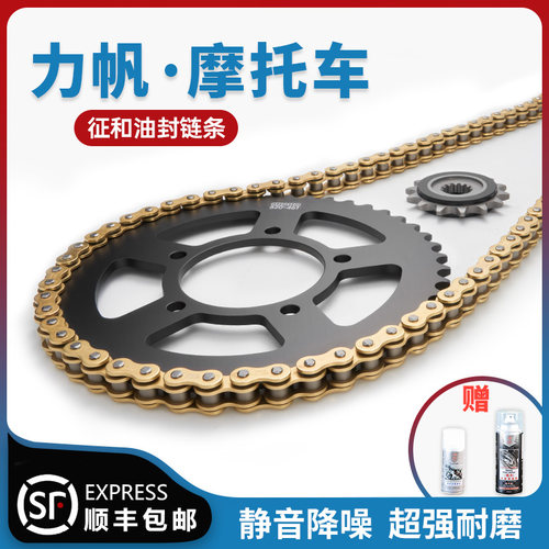 适用于力帆V16链条三件套LF250-D原装牙盘链轮征和油封链条