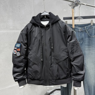 男士冬季棉衣短款潮流加厚宽松工装青年长袖外穿实体同款帽可拆衣