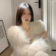 小香风毛毛外套女2025秋冬新款 韩系高级感仿狐狸毛环保皮草上衣潮