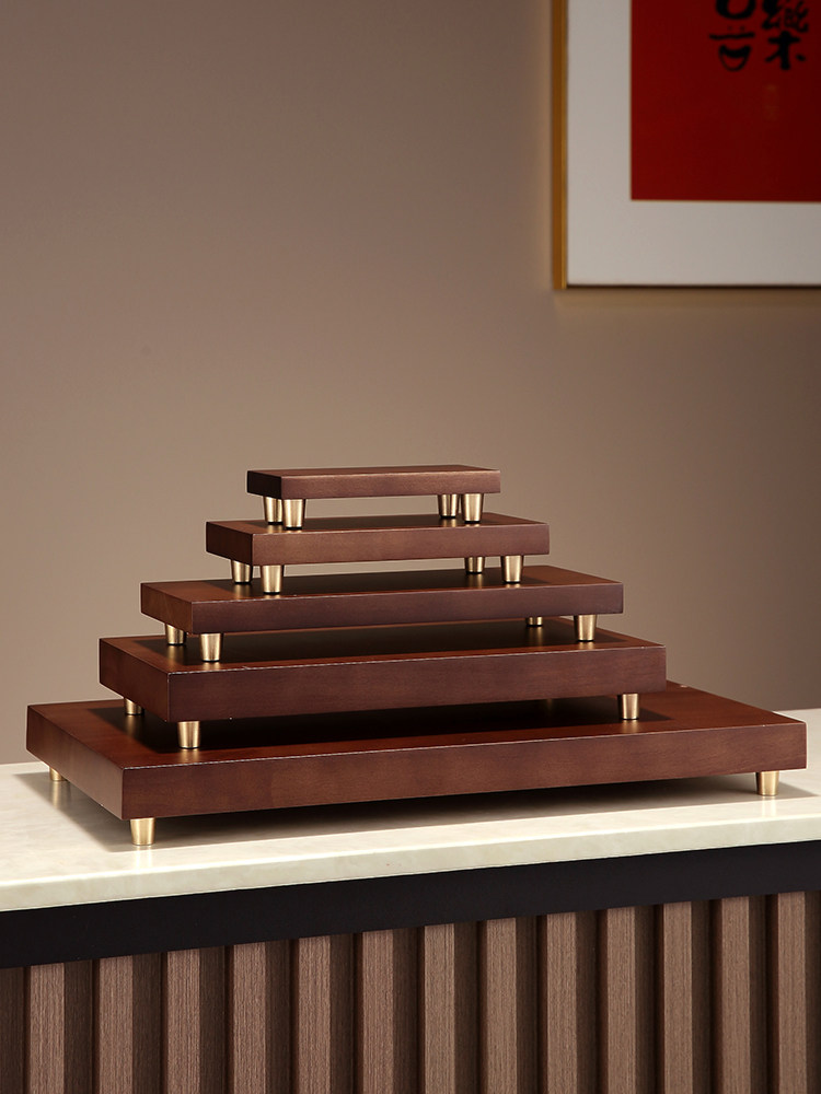 长方形底座实木工艺品增高中式花瓶佛像木质底托台奇石盆景展示台