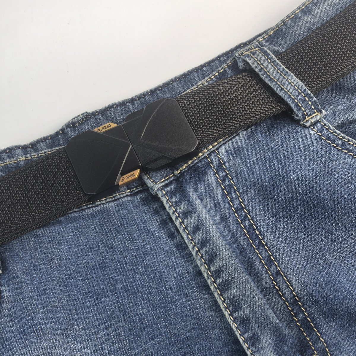 35mm皮带男士弹力腰带2025新款户外军训对插扣商务休闲编织裤带