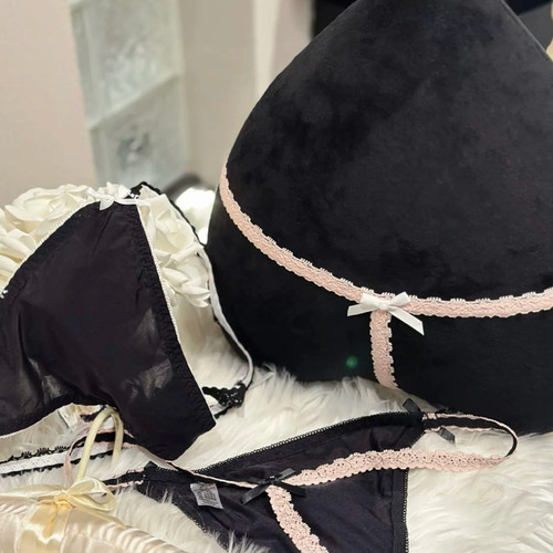 『Cm』辣纯诱撩＊约会心机细绳蕾丝花边性感蝴蝶 结低腰内裤女