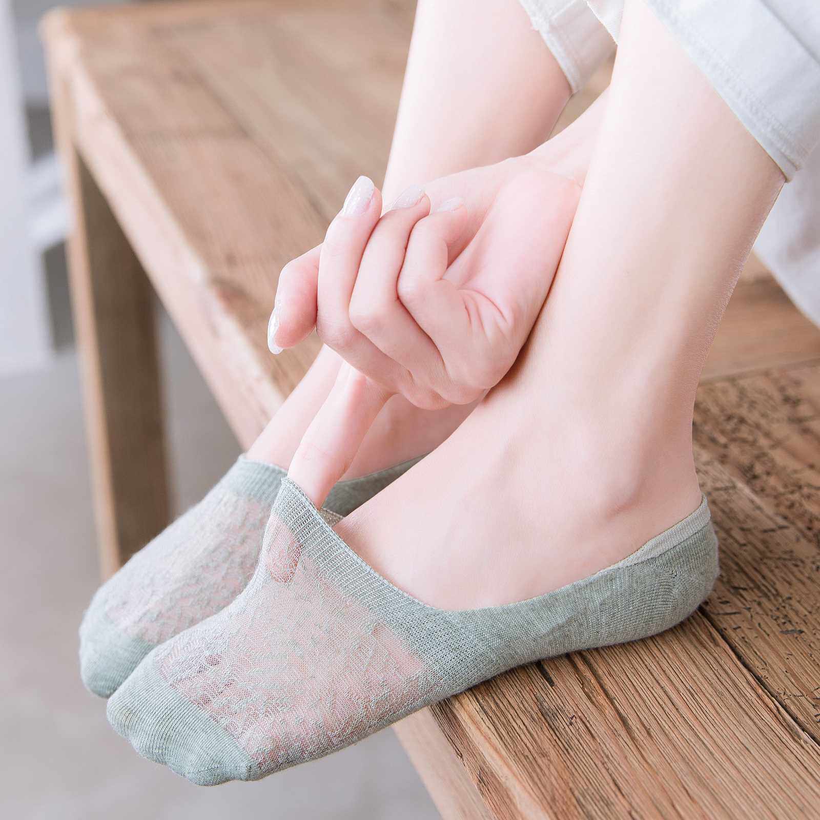 夏天船袜女纯棉隐形防滑不掉跟袜子女短袜浅口夏季薄款脚底床袜底