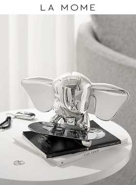 纳茉生活轻奢小飞象托盘摆件玄关钥匙收纳装饰品客厅家居乔迁礼物