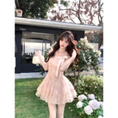 名媛生日礼裙 立体花瓣蕾丝连衣裙法式 越韩小鱼Musefish 花丛絮语